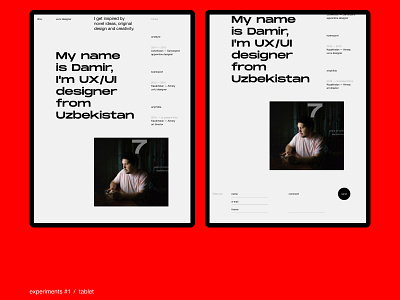 Personal portfolio #1 tablet design desktop grid minimalism promo typography ui ux web web design website