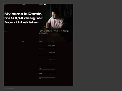 Personal portfolio #2 experiments black clean concept design interaction interface minimalism portfolio promo typography ui ux web website