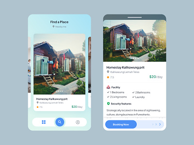 Homestay Booking Apps application booking clean design home homestay hotel house lodging modern simple travel ui ux