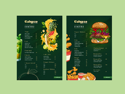 Restaurant menu card branding design illustration typography