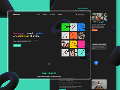 EarthTribe Landing Page branding dark theme landing page dribble earthtribe fiverr graphic design illustration landing page landing page design landing page ideas logo ui uiux design upwork landing page ux website website design