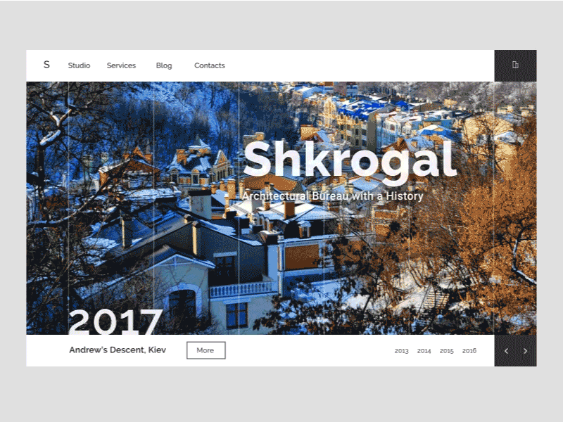 Shkrogal Web Concept architects architecture city desktop grid kiev landing web webpage