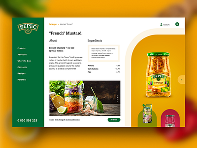 Veres bright concept cuisine dinner fmcg food mustard ui ukraine web webpage website