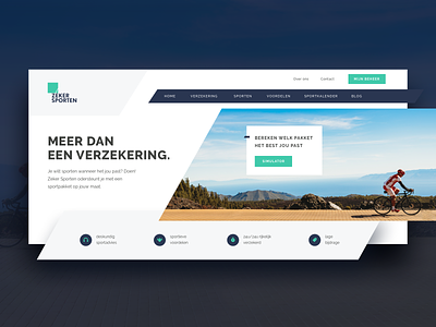 Zeker Sporten design desktop insurance landing sport train training ui web web design webpage workout
