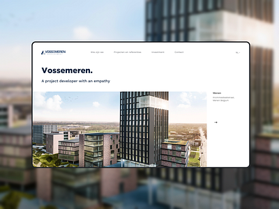 Vossemeren building clean design desktop home invest investment landing minimal minimalistic real estate redesign ui web web design webpage website