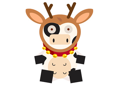 Swiss Christmas adobe illustrator christmas cow illustation