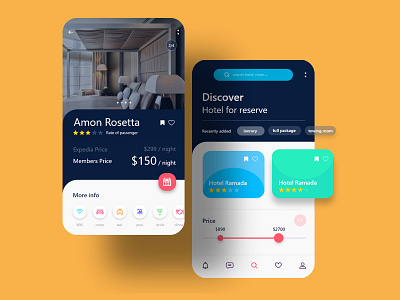 Hotel reservation ui app design ui