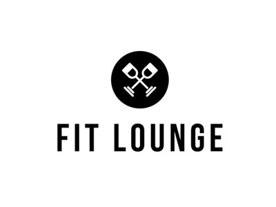 Fitlounge bar black and white fitness gym logo lounge