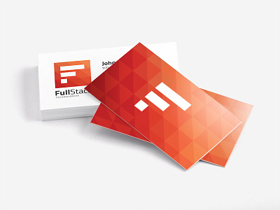 FullStack business card logo low poly orange