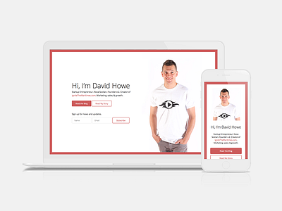 Responsive Landing Page for DavidHowe.co bootstrap development landing page minimalist mobile resposnsive web webdesign