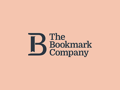 The Bookmark Company book bookmark branding logo navy pink serif