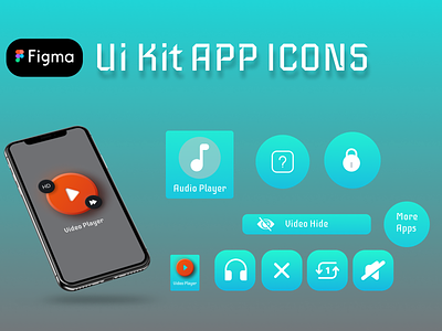UI Kit Icons Music Player app branding design figma graphic design icon kit ui ux