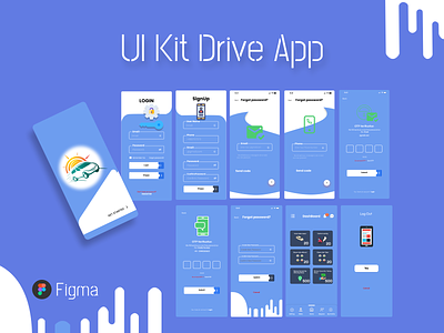 UI Kit App Design app appdesign branding design drive driverapp figma graphic design ui uiapp ux uxapp