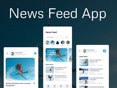 News Feed App app appdesign appmockups design figma mockups newsapp ui uidesign uikit uiuxdesign ux