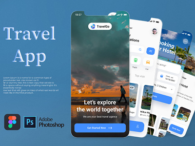 Travel GO App app design figma figmadesign graphic design mockups templatedesign travelapp uidesign ux