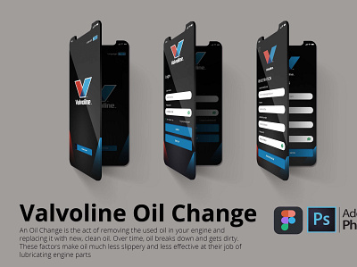 Valvoline Oil Change App appdesign design graphic design templates uidesign uiux