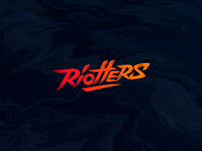 riotters - logo grunge logo orange red riot rioters typo typography wall