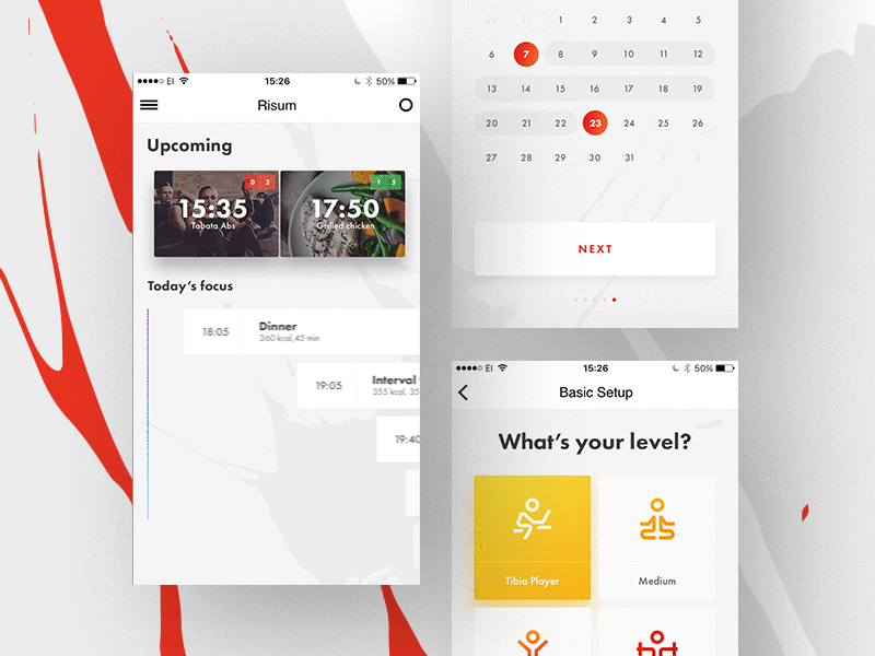 Risum - fitness app app application dashboard fitness futura graph mobile numbers statistics stats ui ux