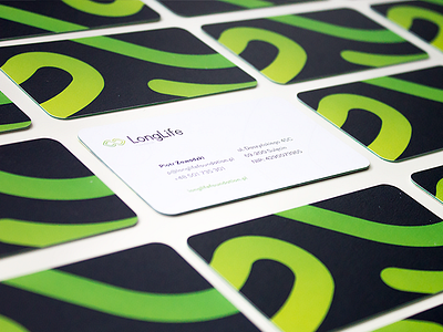 LongLife business cards business card card green infinity logo paper print