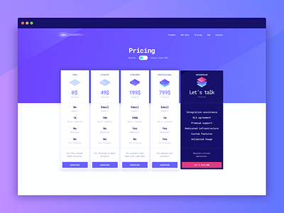 Pricing Page clean dark design digital gradient graphic illustration isometric pricing ui ux white