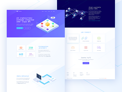 CoinAPI.io design desktop digital landing light theme violet webdesign website www