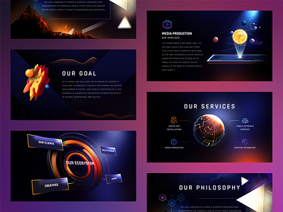 Exosphere Presentation 3d blue dark design digital glow gradient illustration presentation red shadow space