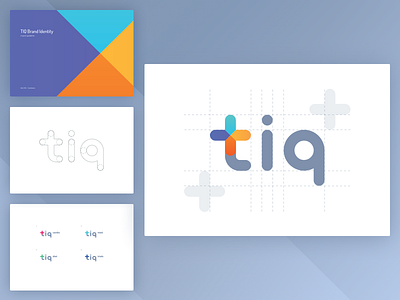 tiq - logo presentation blue brand clean colors design digital grid logo orange presentation web