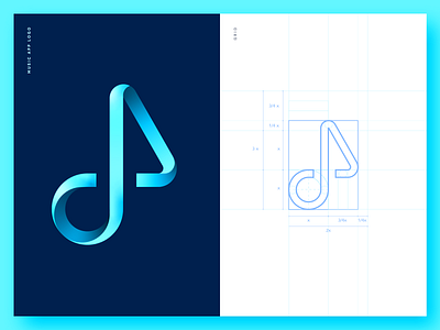 Logo / iOS app icon app blue branding clean design digital gradient icon illustration logo minimal mobile typography ui vector