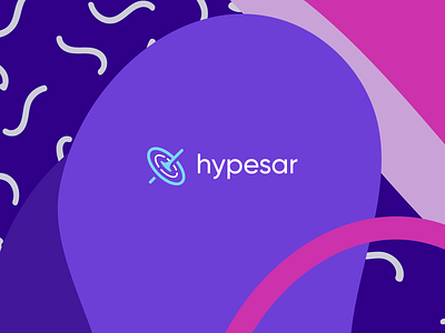 Hypesar - logo blue branding clean digital illustration logo minimal typography vector