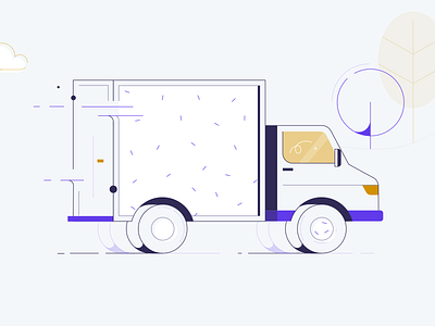 Just a 🚐 blue branding clean design digital flat icon illustration landing light minimal ui ux vector web website white