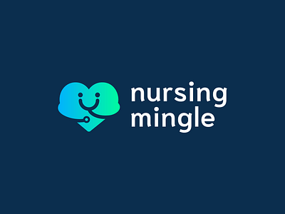Nursing Mingle branding cuteness heart identity logo nursing social media stethoscope