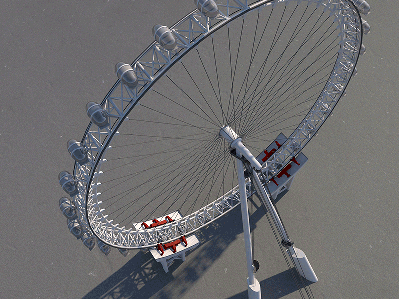 LONDON EYE 1:1 3D model 3d cinema4d construction detailed england eye london londoneye model visualization