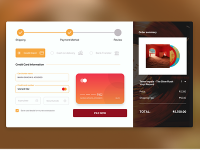 Daily UI  Day 2 - Credit Card Checkout