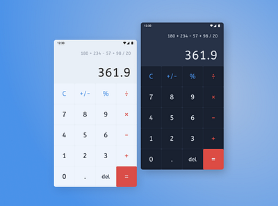 Daily UI Day 4 - Calculator app design ui