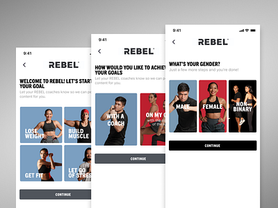 REBEL: Onboarding Screens