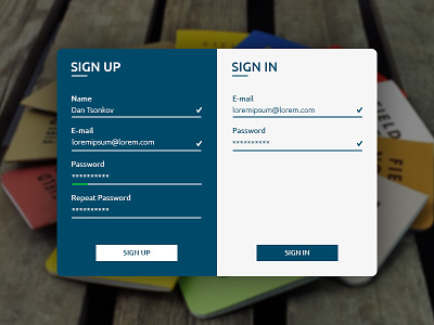 Day 001 - Simple Login Form element flat form in input interface login sign sing up user widget
