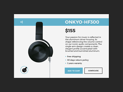 Day 002 - Product Card cart daily100 e commerce flat headphones product shop ui web