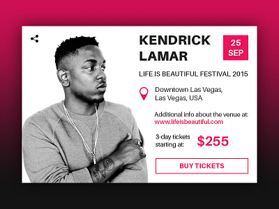 006 - Event Box box daily event kendrick lamar music purchase share ticket ui