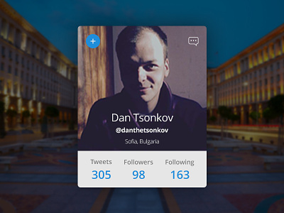 010 - Twitter Profile about card design info material profile twitter ui