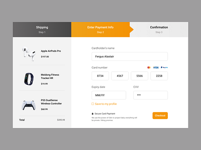 Daily Ui Credit Card Checkout
