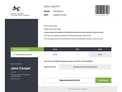 Daily UI Email Receipt