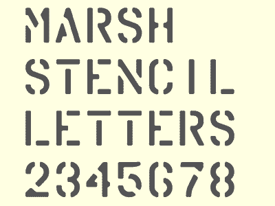 Marsh Stencil Letters font marsh stencil type design typeface