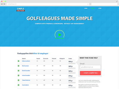 Simple Golfleague Landingpage