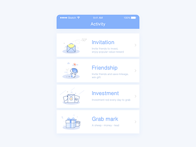 Activity activity app blue icon ios list ui