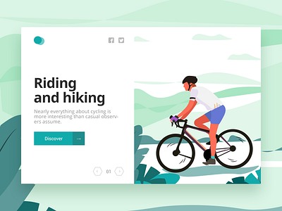 Riding and hiking bicycle bike illustration ride riding ui web