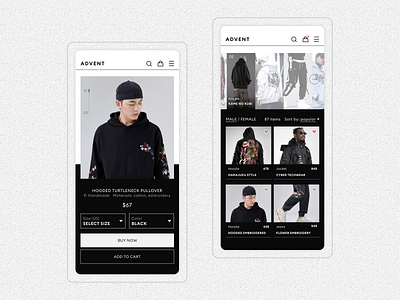 Clothing store - Mobile App app clothes design e commerce fashion graphic design interface market mobile mobile app online store popular store streetwear style ui ux