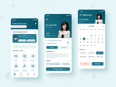 Medical service - Mobile app app appointment design doctor graphic design interface medical medical app mobile mobile app patient popular prescription style trend ui ux