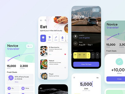 airline loyalty app animation application branding design ui ui ux ux design