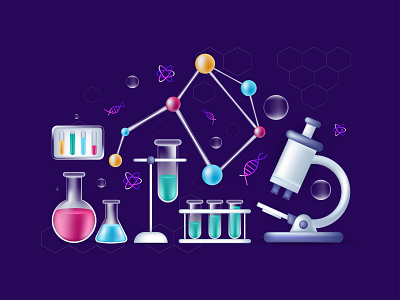 Colorful Science Realistic background branding colorful design experiment graphic design health illustration medical realistic science study ui vector
