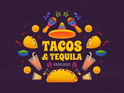 Taqueria background branding colorful country design drink event festival food graphic design illustration maracas mexican mexico music party tacos taqueria ui vector